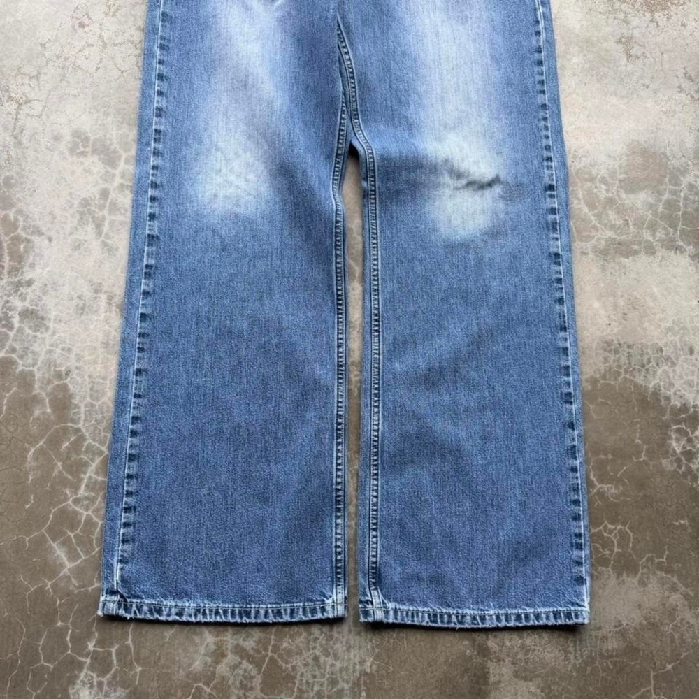 Vintage 90's express wide leg super baggy faded denim jeans bootcut mens - Picture 2 of 8